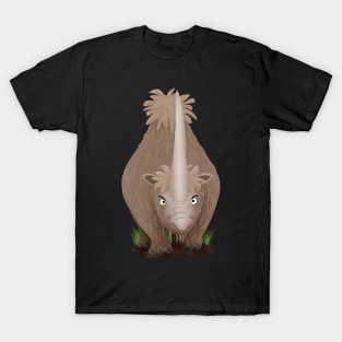 Cute woolly rhino elasmotherium cartoon T-Shirt